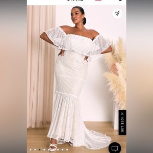 In My Life White Lace Off-the-Shoulder Mermaid Maxi Dress